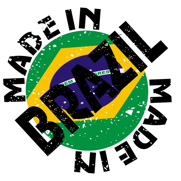 Étiquette vectorielle Fabriqué au Brésil — Image vectorielle