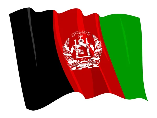 Afghanistans flagga för politiska viftningar — Stock vektor