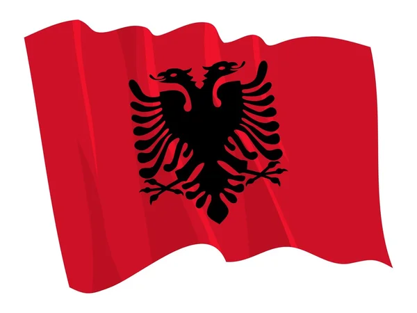Bandiera politica dell'Albania — Vettoriale Stock