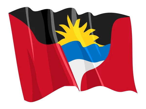Political waving flag of Antigua and Barbuda — Stock Vector