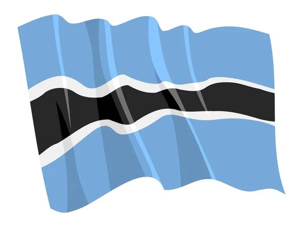 Bandera política ondeante de Botswana — Vector de stock