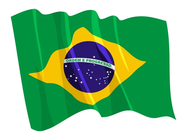 Political waving flag of Brazil — Stock Vector
