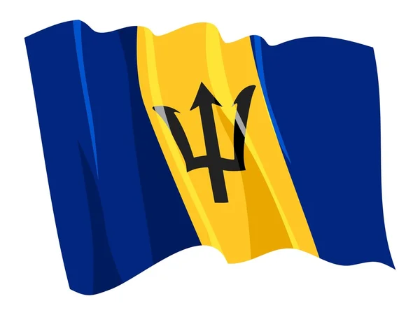Πολιτική κυματιστή σημαία Μπαρμπάντος — Διανυσματικό Αρχείο
