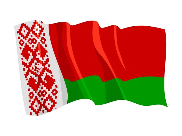Bandera política ondeante de Belarús — Vector de stock
