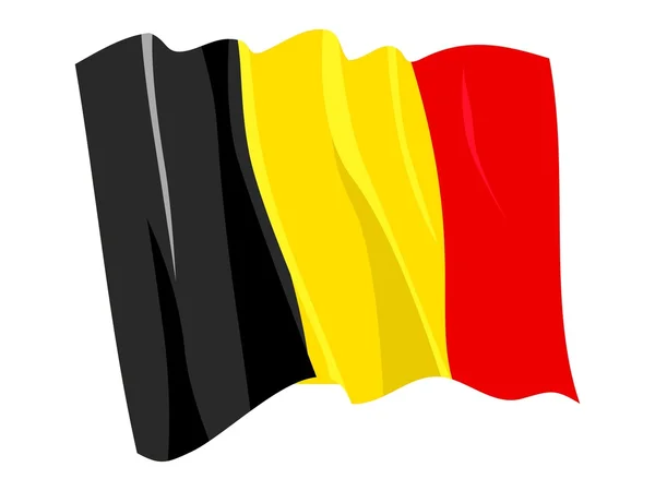 Bandera política ondeante de Bélgica — Vector de stock