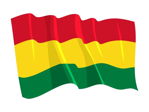 Sventola bandiera politica della Bolivia — Vettoriale Stock