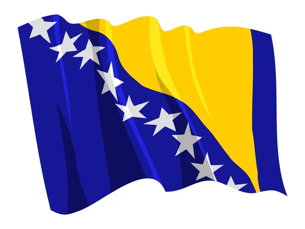Politieke wuivende vlag van Bosnië en Herzegovina — Stockvector