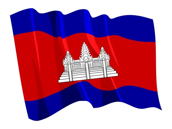 Bandeira política do Camboja — Vetor de Stock