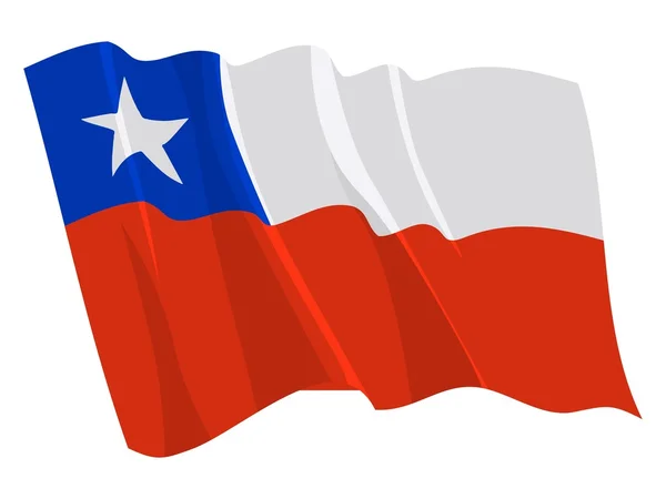 Şili'nin siyasi dalgalanan bayrak — Stok Vektör