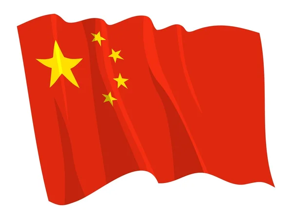 Politieke wuivende vlag van China — Stockvector