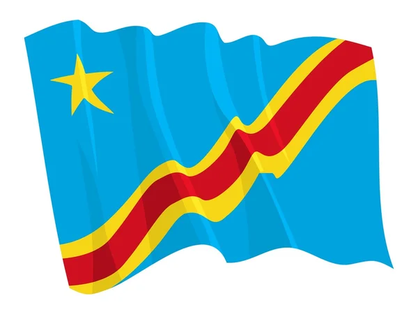Πολιτική κυματιστή σημαία του Κονγκό — Διανυσματικό Αρχείο