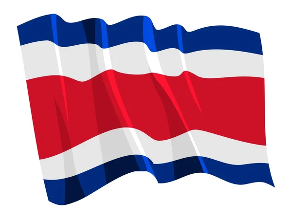 Bandeira política acenando de Costa Rica — Vetor de Stock
