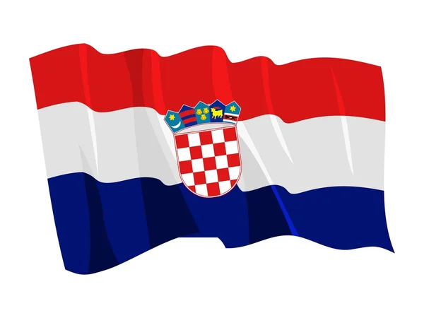 Politieke wuivende vlag van Kroatië — Stockvector