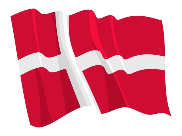Politieke wuivende vlag van Denemarken — Stockvector