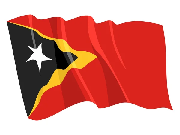 Political waving flag of East Timor — Stock Vector