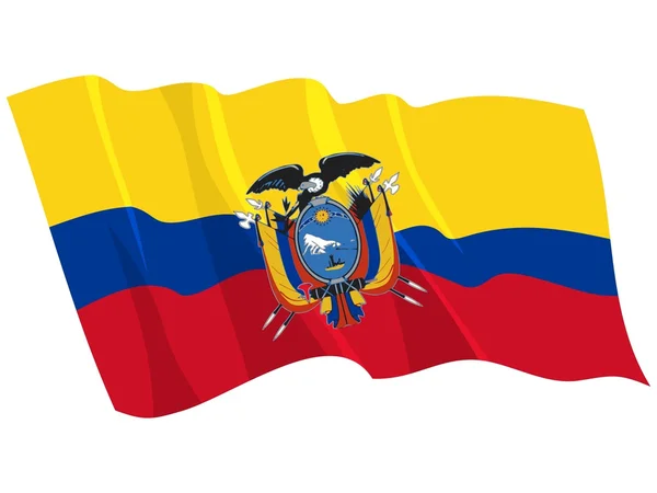 Politieke wuivende vlag van Ecuador — Stockvector