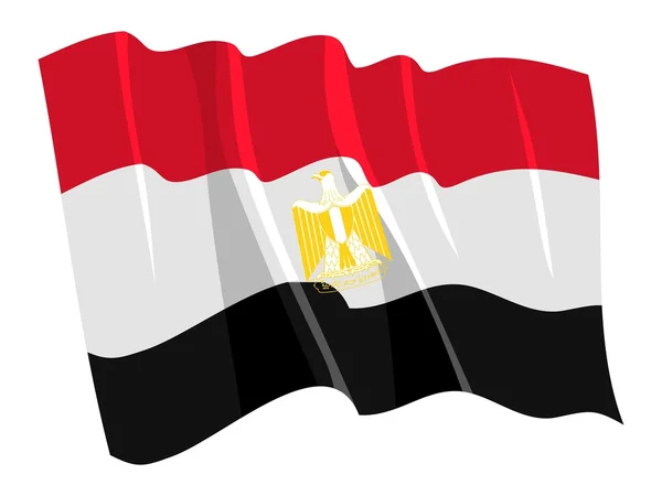 Bandera política ondeando de Egipto — Vector de stock