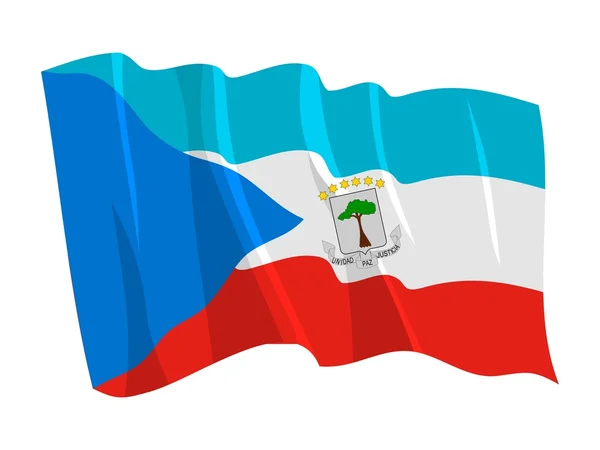 Bandera política ondeante de Guinea Ecuatorial — Vector de stock