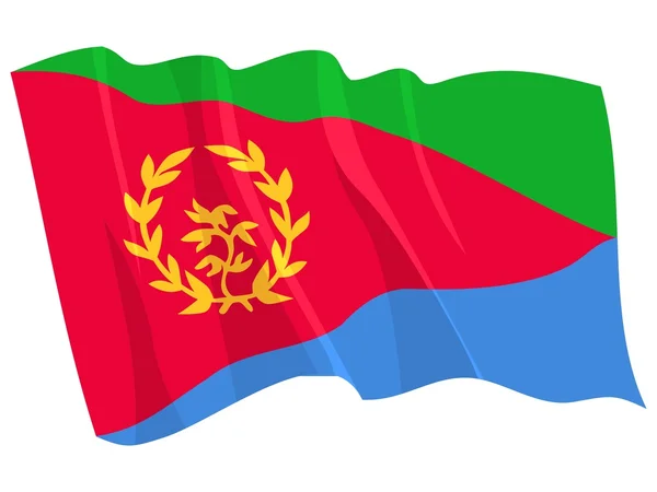 Bendera gelombang politik Eritrea - Stok Vektor