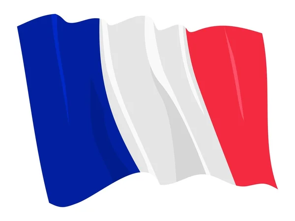 Politieke wuivende vlag van Frankrijk — Stockvector