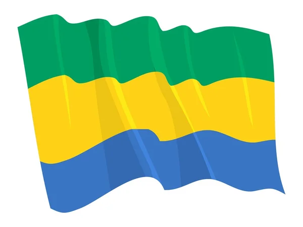 Politieke wuivende vlag van Gabon — Stockvector