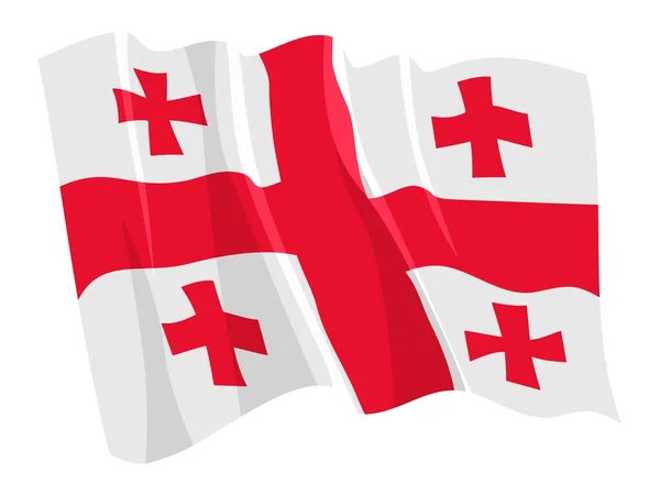 Государственный флаг Грузии, размахивающий флагом — стоковый вектор
