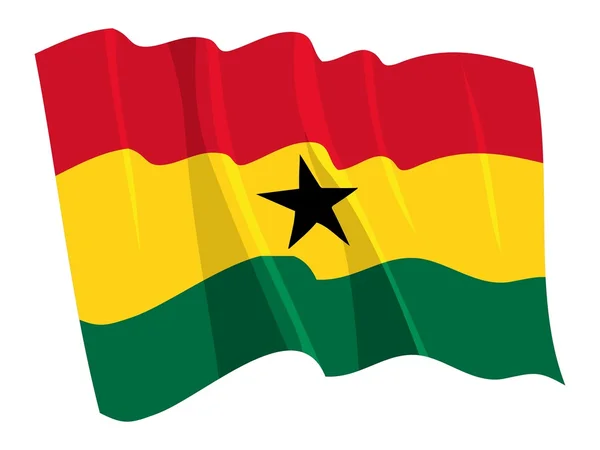 Bandera política ondeante de Ghana — Archivo Imágenes Vectoriales