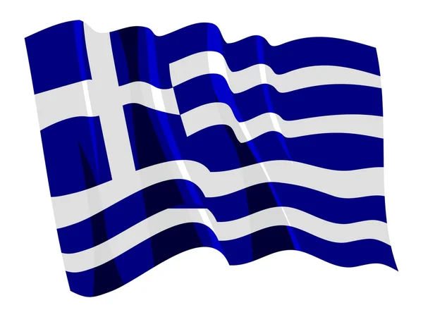 Greklands flagga för politiska viftningar — Stock vektor