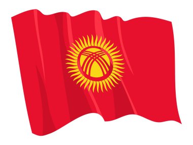 Kırgızistan siyasi dalgalanan bayrak