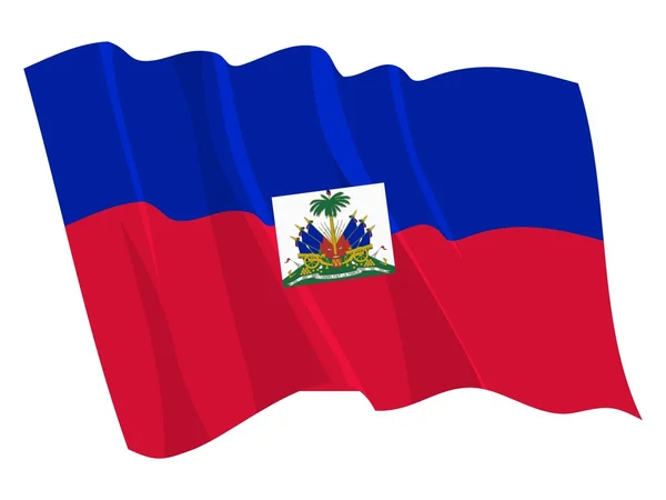 Politisk viftande flagga Haiti — Stock vektor