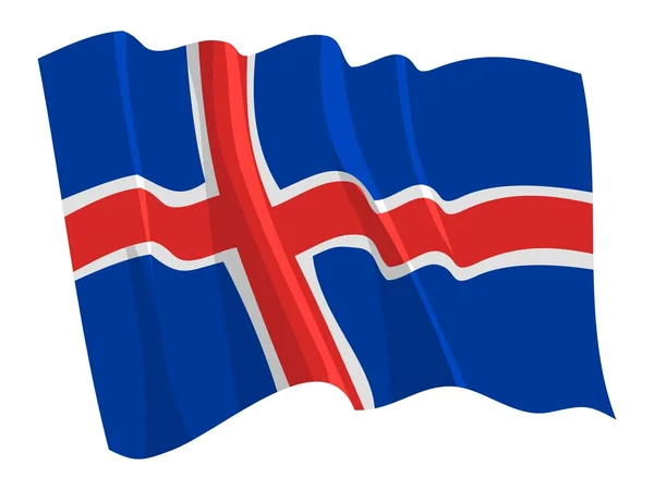 Politieke wuivende vlag van IJsland — Stockvector