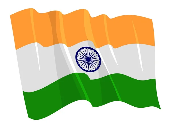 Politisk viftande flagga Indien — Stock vektor
