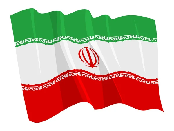 Sventola bandiera politica dell'Iran — Vettoriale Stock
