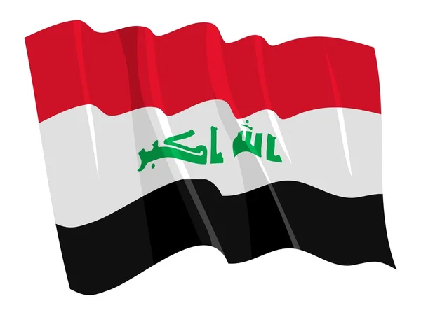 이라크의 정치적 흔들리는 깃발 — 스톡 벡터