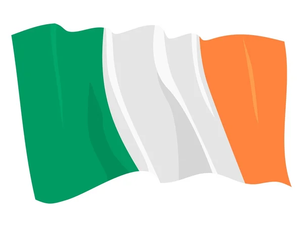 Πολιτική κυματιστή σημαία της Ιρλανδίας Δημοκρατία — Διανυσματικό Αρχείο