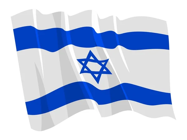 이스라엘의 정치적 흔들리는 깃발 — 스톡 벡터