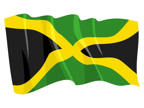 Politieke wuivende vlag van Jamaica — Stockvector