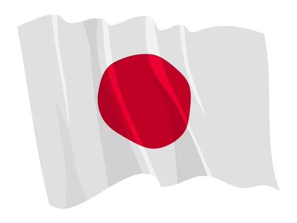 Sventolando bandiera politica del Giappone — Vettoriale Stock