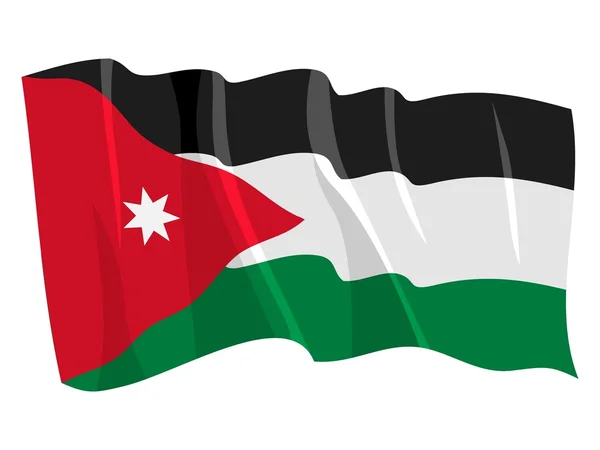 Politieke wuivende vlag van Jordanië — Stockvector