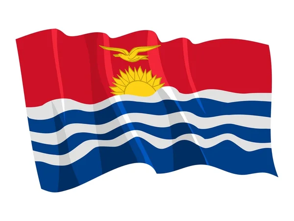 Bandera política ondeante de Kiribati — Vector de stock
