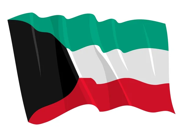 Politieke wuivende vlag van Koeweit — Stockvector