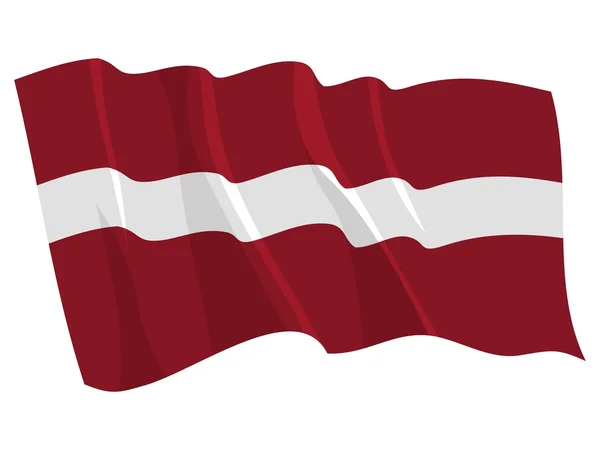 Lettlands politische Fahne schwenken — Stockvektor