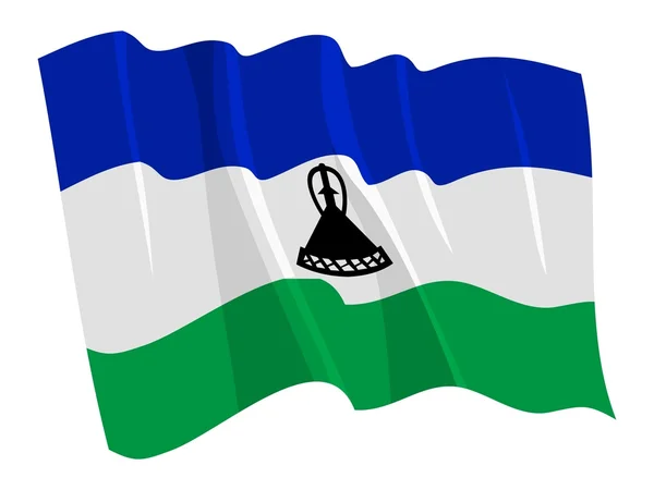 Politieke wuivende vlag van Lesotho — Stockvector