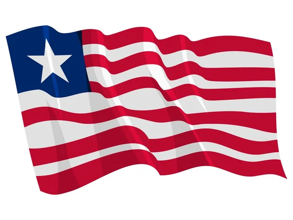 Politieke wuivende vlag van Liberia — Stockvector
