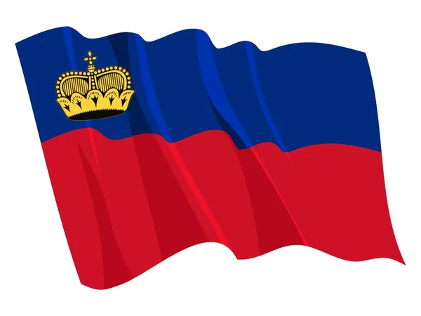 Bendera gelombang politik Liechtenstein - Stok Vektor