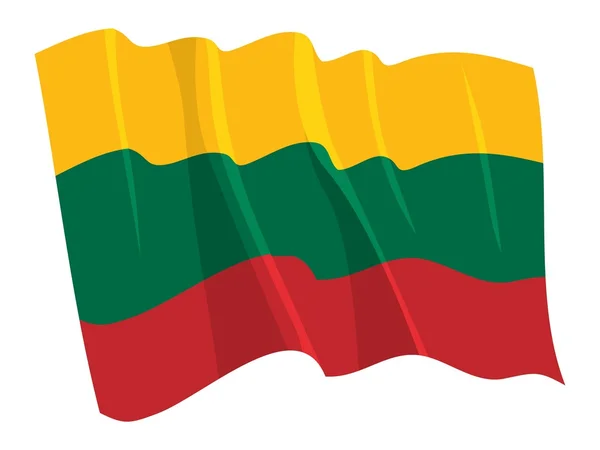 리투아니아의 정치적 흔들리는 깃발 — 스톡 벡터