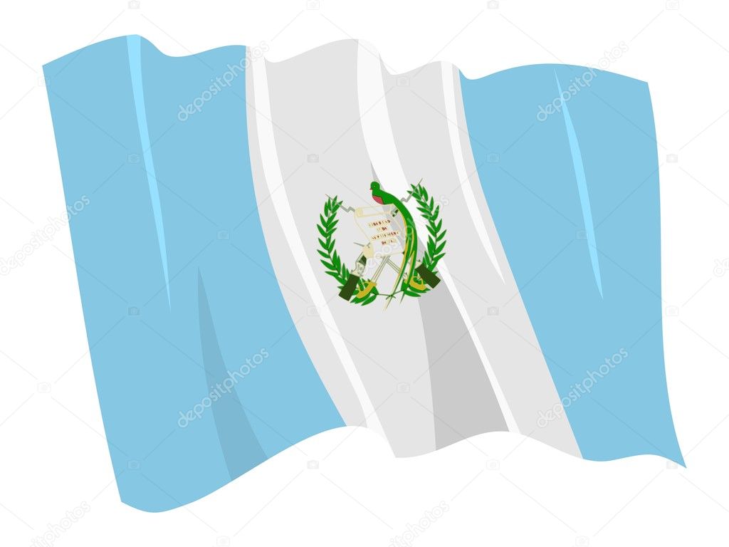 Political waving flag of Guatemala