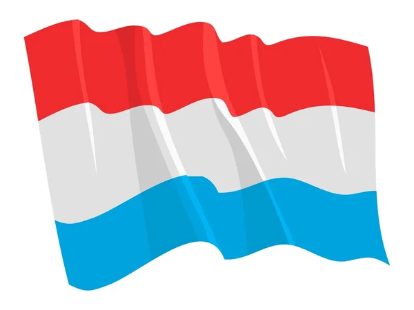 Political waving flag of Luxemburg — Stock Vector
