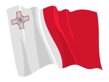 Political waving flag of Malta clipart