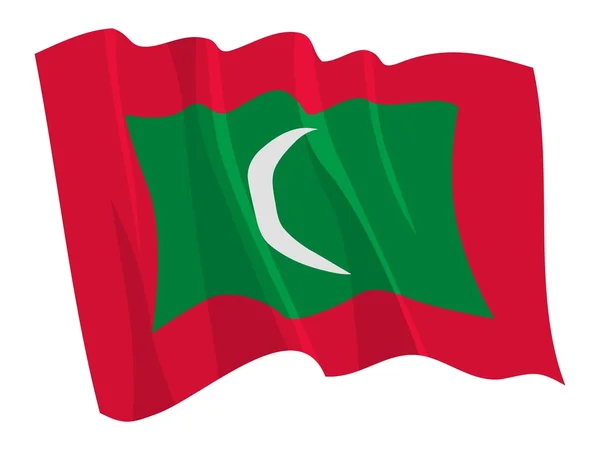 Politieke wuivende vlag van Malediven — Stockvector